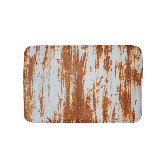 Rustic Steel: Grunge Wall Texture Bath Mat (Front)