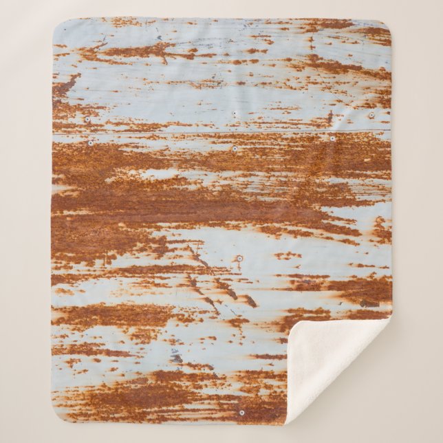 Rustic Steel: Grunge Wall Texture Sherpa Blanket (Front)