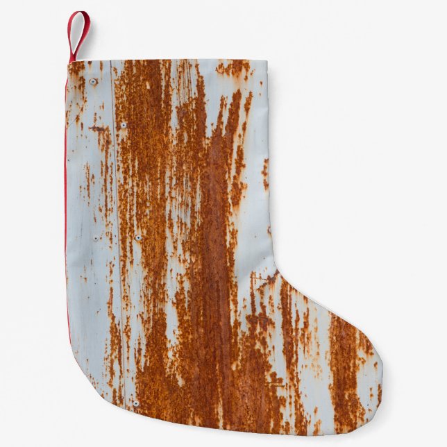 Rustic Steel: Grunge Wall Texture Small Christmas Stocking (Front)