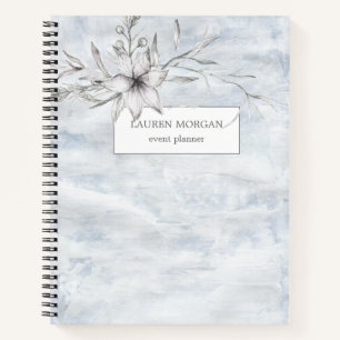 rustic stencil botanical monogram notebook