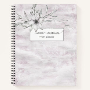 rustic stencil botanical monogram notebook