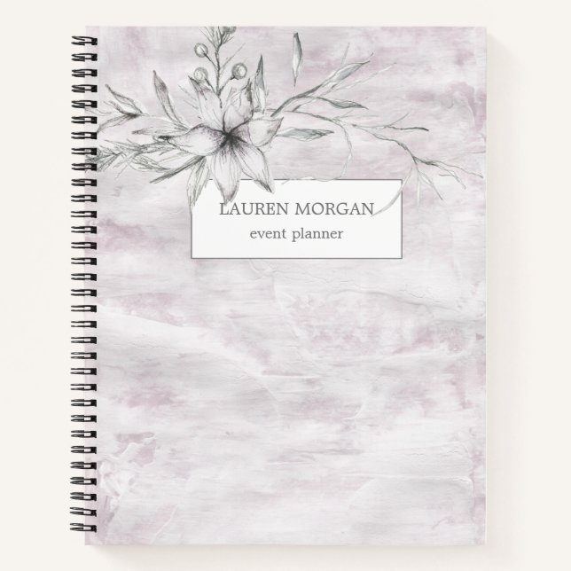 rustic stencil botanical monogram notebook (Front)