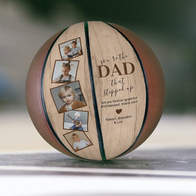 Rustic Stepdad Photo Basketball Gift (Creator Uploaded)
