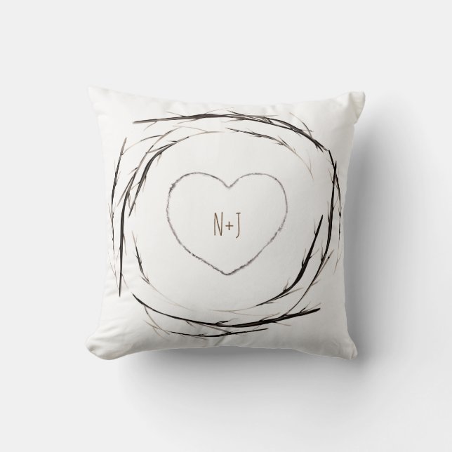 Rustic Sticks Twigs Branches Wreath Country Chic Cushion (Front)