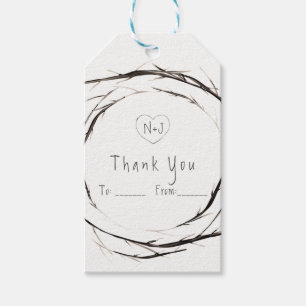 Rustic Sticks Twigs Branches Wreath Custom Favour Gift Tags