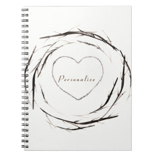 Rustic Sticks Twigs Branches Wreath Custom Journal