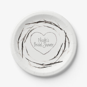 Rustic Sticks Twigs Branches Wreath Custom Party Paper Plate