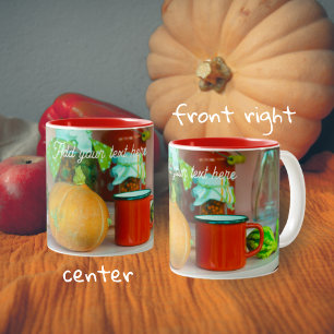 Rustic Still Life with a Pumpkin and a Red Mug