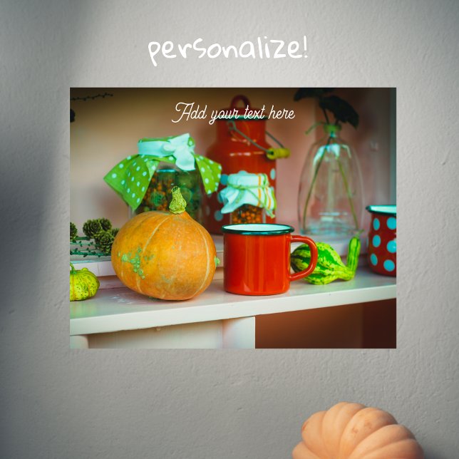 Rustic Still Life with a Pumpkin and a Red Mug Poster (Creator Uploaded)
