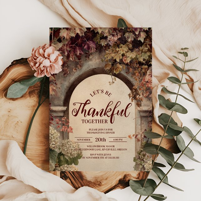  Rustic Stone Arch Thanksgiving Dinner Invitation (Creator Uploaded)