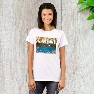 Rustic Stone Bridge Over River Nature Landscape T-Shirt