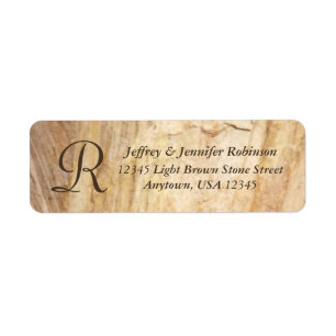 Rustic Stone Name and Address Label Monogram Return Address Label