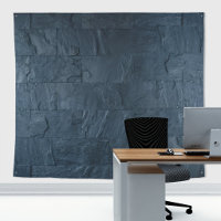 Rustic Stone Slates Wall Midnight Blue Pattern
