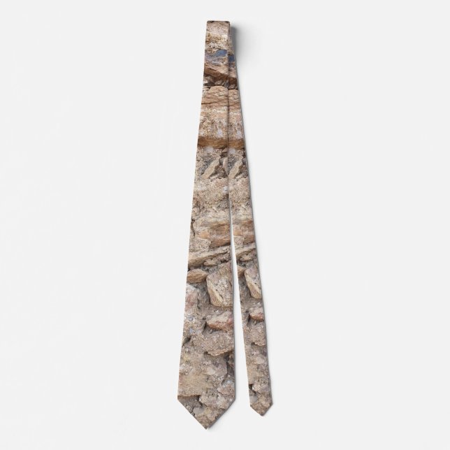 Rustic Stone Texture in Earth Brown Shades Tie (Front)