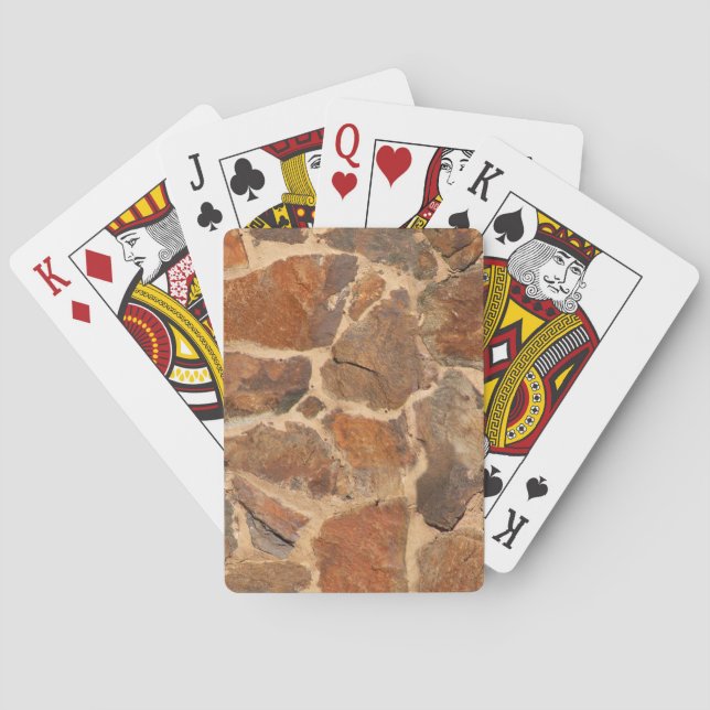Rustic Stone Wall Structure Geology Warm Glow Playing Cards (Back)