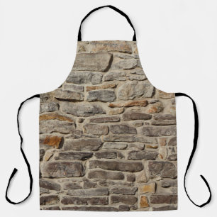 Rustic stone wall, textured decor apron