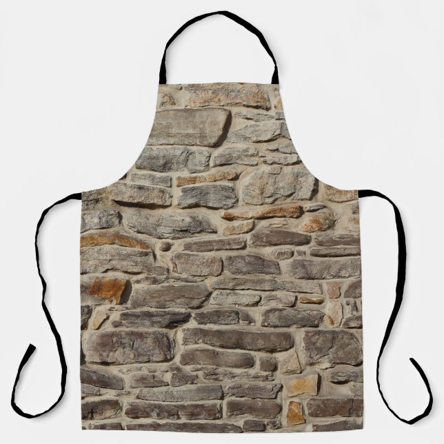 Rustic stone wall, textured decor apron (Front)
