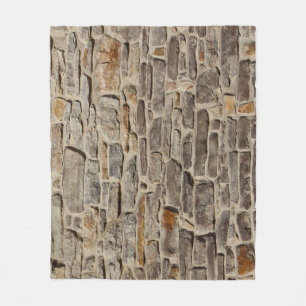 Rustic stone wall, textured decor fleece blanket