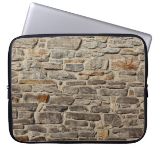 Rustic stone wall, textured decor laptop sleeve