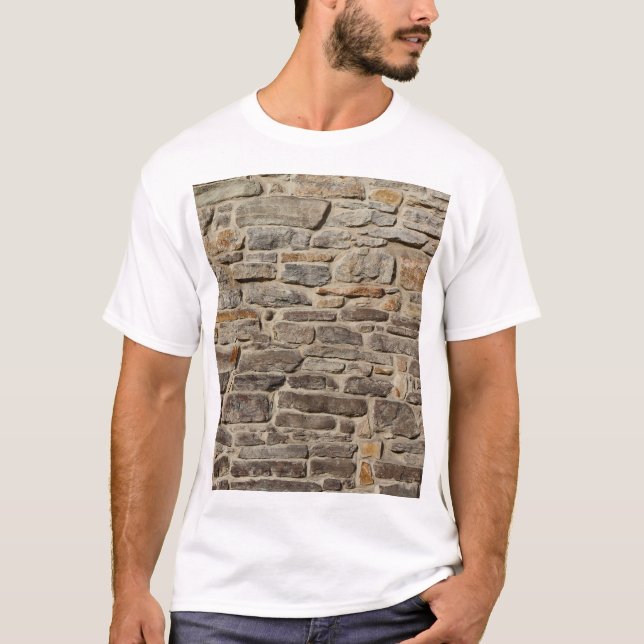 Rustic stone wall, textured decor T-Shirt (Front)