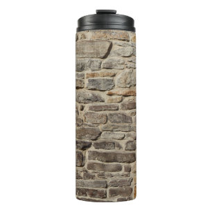 Rustic stone wall, textured decor thermal tumbler