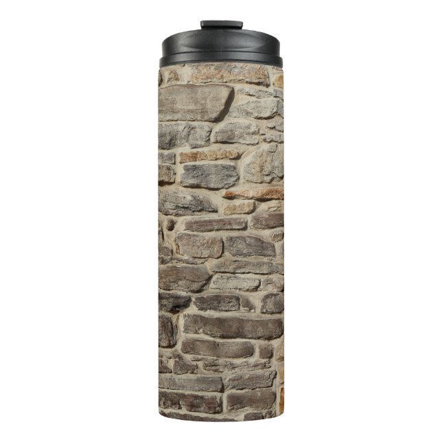 Rustic stone wall, textured decor thermal tumbler (Front)