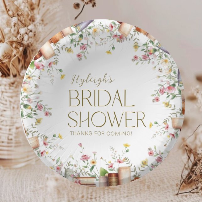 Rustic Storybook Floral Bridal Shower Party  Paper Plate (Creator Uploaded)