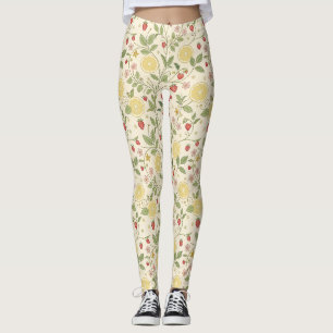 Rustic Strawberry & Citrus Earthy Pattern (1) Leggings