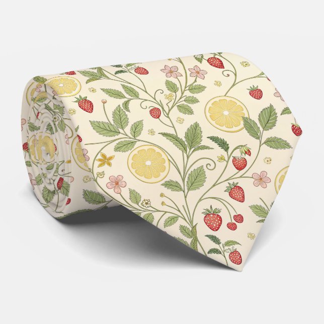 Rustic Strawberry & Citrus Earthy Pattern (1) Tie (Rolled)