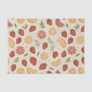 Rustic Strawberry & Citrus Earthy Pattern (2) Tissue Paper