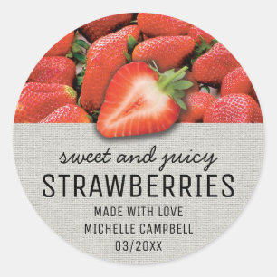 Rustic Strawberry Jam Jar Label