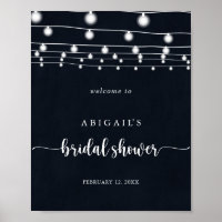 Rustic String Lights Bridal Shower Welcome