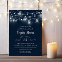Rustic String Lights Couples Shower Invitation