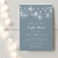 Rustic String Lights Couples Shower Invitation
