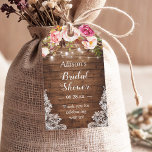 Rustic String Lights Floral Lace Bridal Shower Gift Tags<br><div class="desc">Customise this "Rustic String Lights Floral Lace Bridal Shower Favour Thank You Gift Tag" to add a special touch. It's a perfect addition to match your colours and styles. (1) For further customisation, please click the "customise further" link and use our design tool to modify this template. (2) If you...</div>
