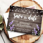 Rustic String Lights Flowers Wedding Save The Date Announcement Postcard<br><div class="desc">Email me @ JMR_Designs@yahoo.com if you need assistance or have any special request.</div>