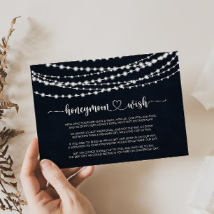 Rustic String Lights Honeymoon Wish Enclosure Card