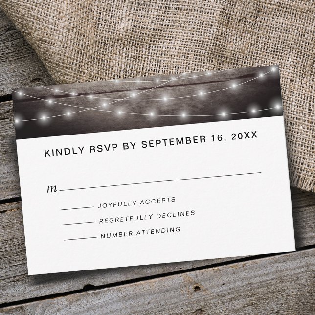 Rustic String Lights Lavender RSVP Card (Creator Uploaded)