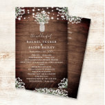 Rustic String Lights Mason Jar Wedding Program<br><div class="desc">This wedding design features dainty watercolor baby's breath flowers in a mason jar vase on a rustic wood background with string lights. Click the customise button for more flexibility in modifying the text. Variations of this design, different paper types, as well as coordinating products are available in our shop, zazzle.com/store/doodlelulu....</div>