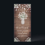 Rustic String Lights Mason Jar Wedding Program<br><div class="desc">This wedding design features dainty watercolor baby's breath flowers in a mason jar vase on a rustic wood background with string lights. Click the customise button for more flexibility in modifying the text. Variations of this design, different paper types, as well as coordinating products are available in our shop, zazzle.com/store/doodlelulu....</div>