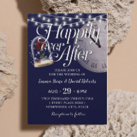 Rustic String Lights Navy Blue Fairytale Wedding