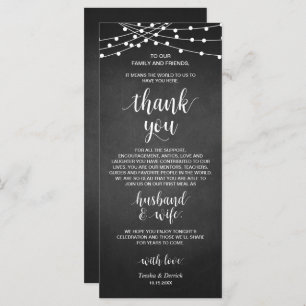 Rustic String lights, Place Setting Thank You Card