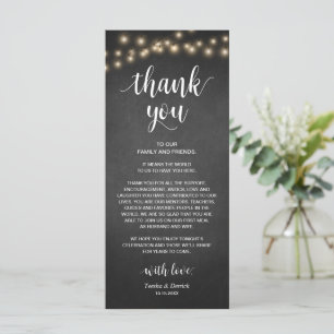 Rustic String Lights, Place Setting Thank You Card