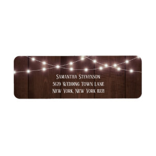 Rustic String Lights Return Address Return Address Label