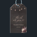 Rustic String Lights Roses Thank You  Gift Tags<br><div class="desc">Rustic string lights with mason jar and roses on a dark background. To change details, click «Details». To move the text or change the size, font, or colour, click «Edit using Design Tool». View the collection link on this page to see all of the matching items in this beautiful design....</div>