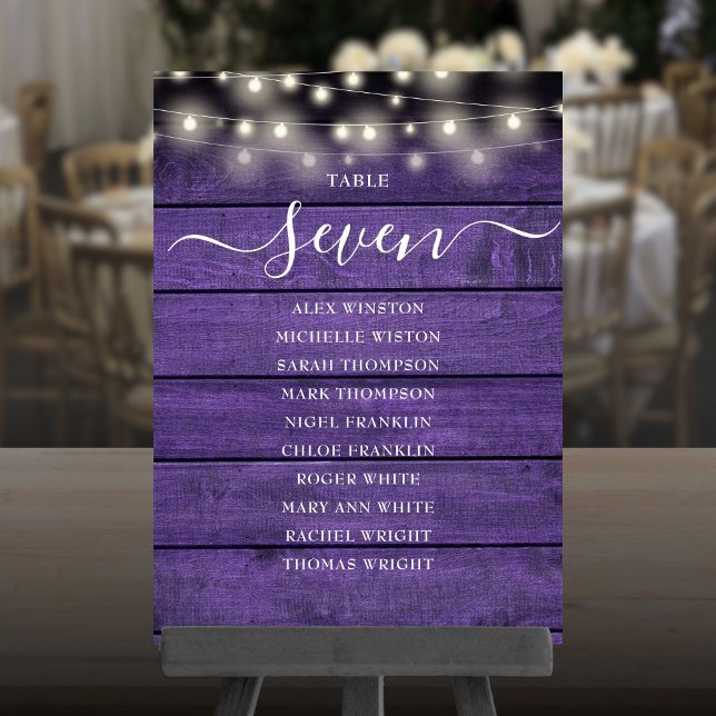 Rustic String Lights Table Number Seating Chart (Rustic String Lights Table Number Seating Chart)