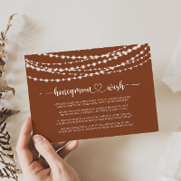 Rustic String Lights Terracotta Honeymoon Wish
