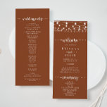 Rustic String Lights Terracotta Wedding Program<br><div class="desc">This rustic string lights terracotta wedding program is perfect for a classic wedding. The design features beautiful hand-painted string lights in a terracotta background.</div>