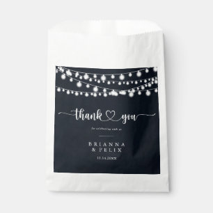 Rustic String Lights Thank You Wedding Favour Bag