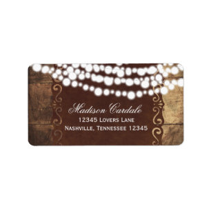 Rustic String Lights Wedding Address Labels